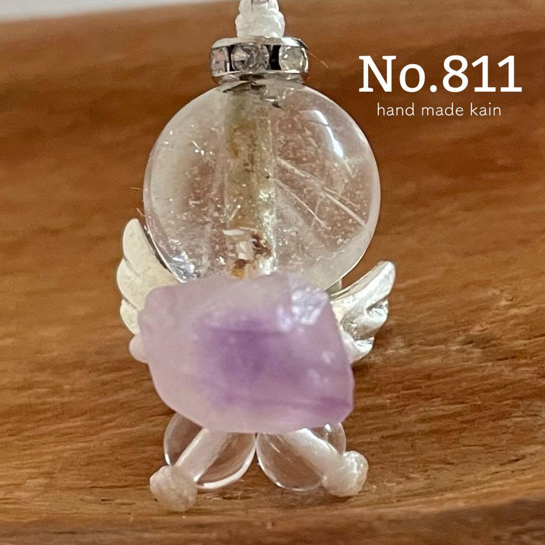 811 天然石　悪魔　サゲニティック　水晶　ラベンダーアメジスト原石　チャーム