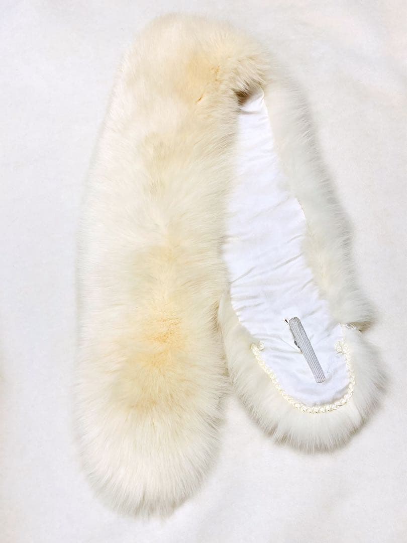 SAGA FOX フォックスファー ショール 成人式振袖 アイボリー 高品質 白