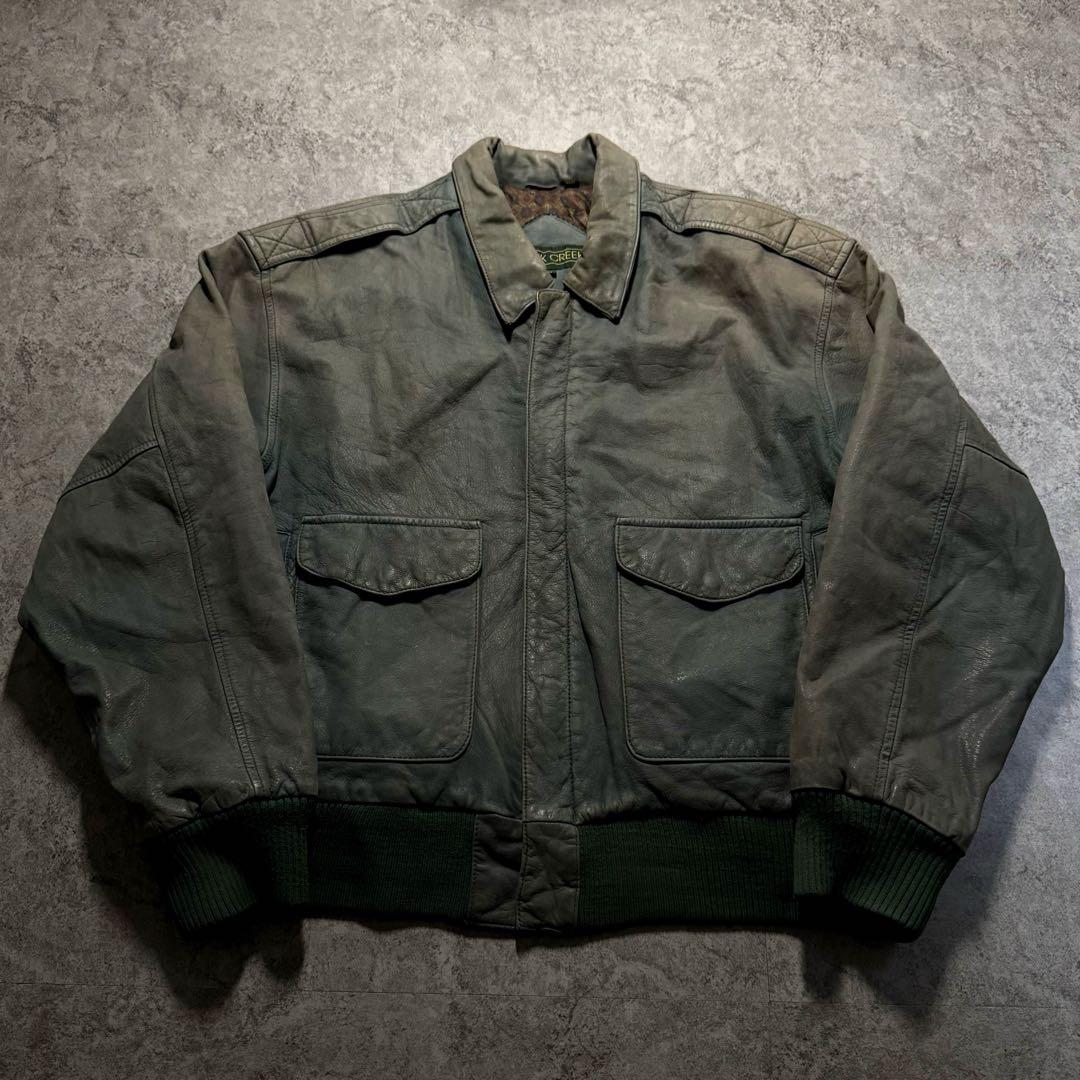 【希少カラー】80s vintage フライトジャケット　A-2 本革　短丈　M
