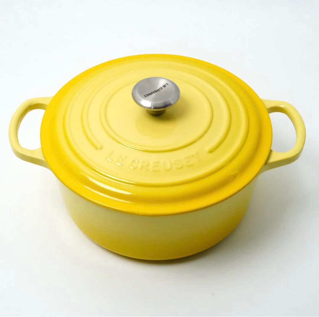 【美品】LE CREUSET　シグニチャーココット ロンド ソレイユ　22cm