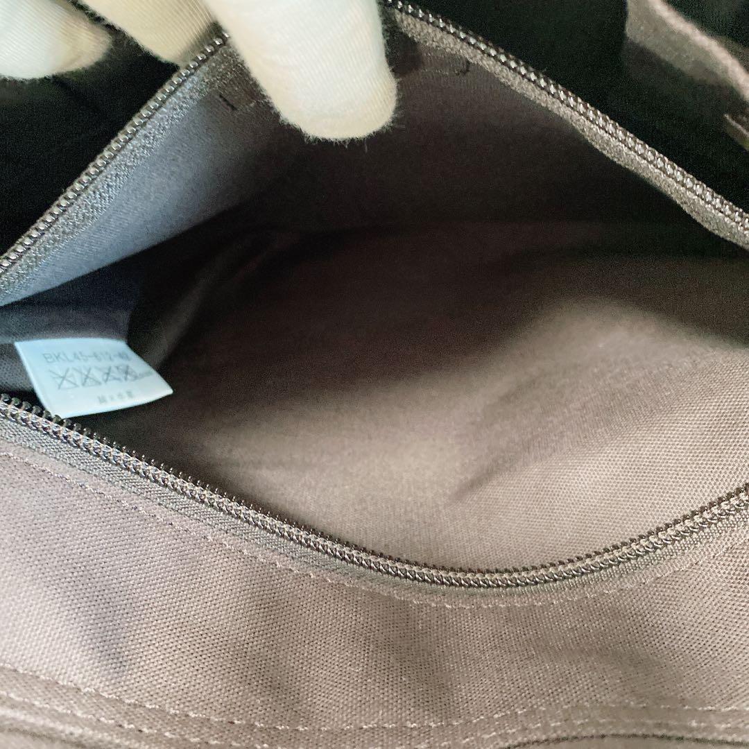 美品 バーバリーブラックレーベル ショルダーバッグ レザー キャンバス グレー