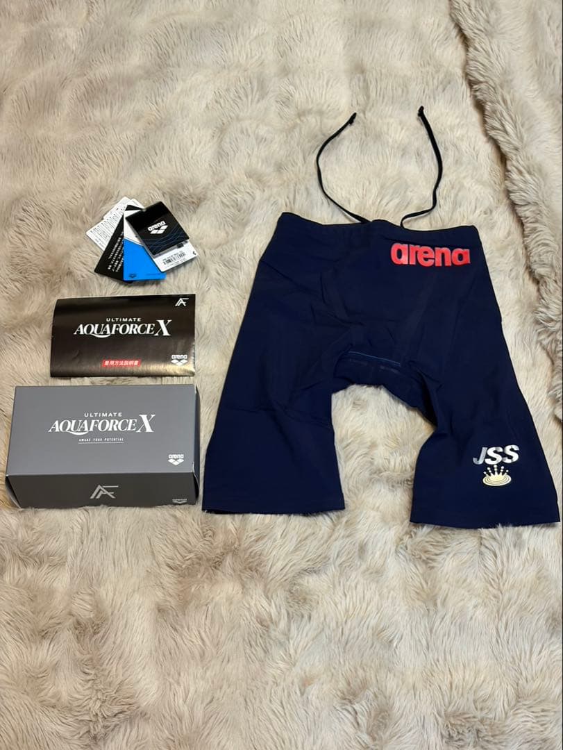 arena アルティメットアクアフォースX MF 競泳用水着 ネイビー/赤