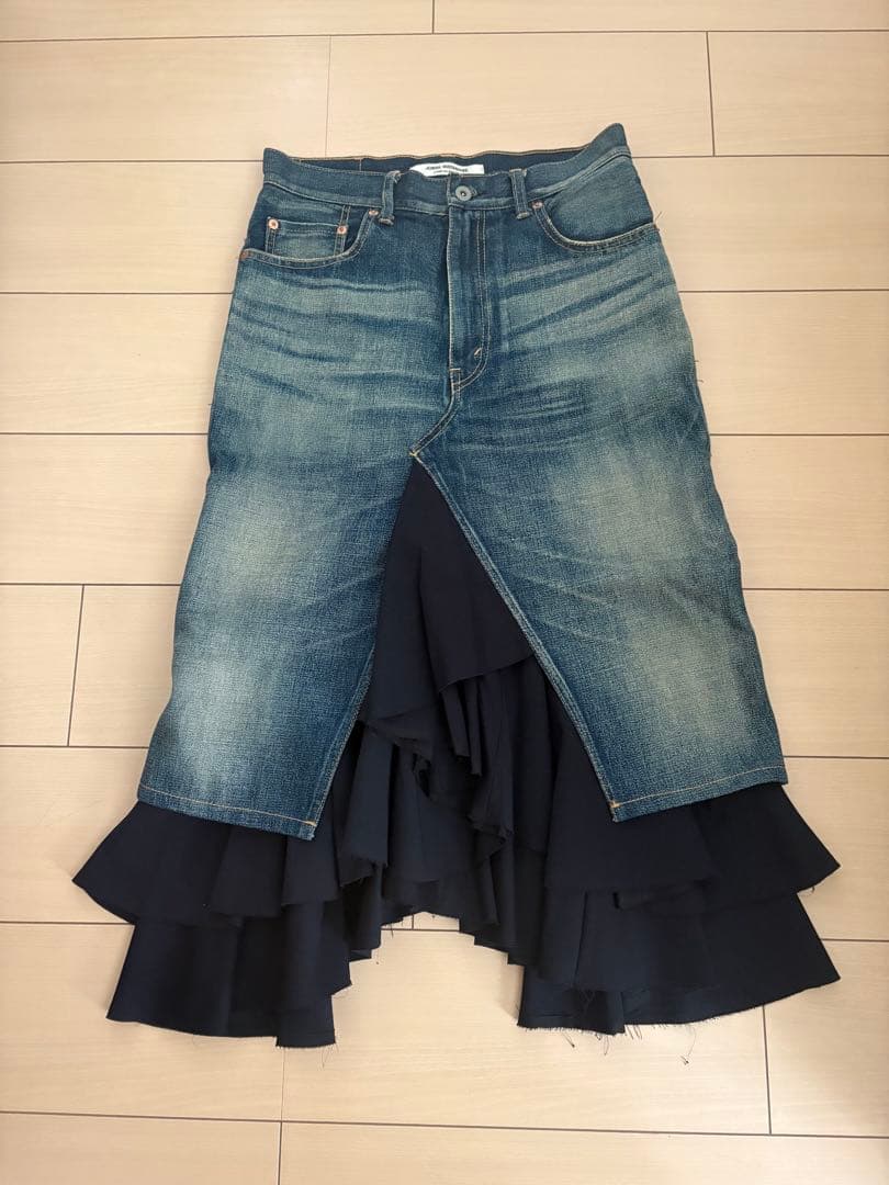 ジュンヤワタナベ　ギャルソン　デニム　denim スカート フリル　マーメイド