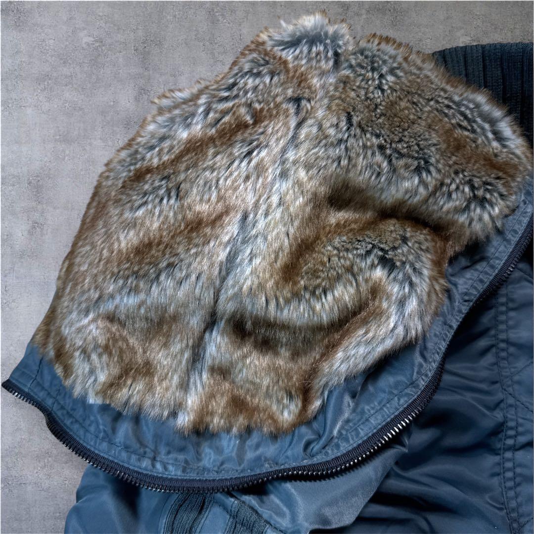 希少カラー 美品 AVIREX N-2B ミリタリー ジャケット ファー 短丈