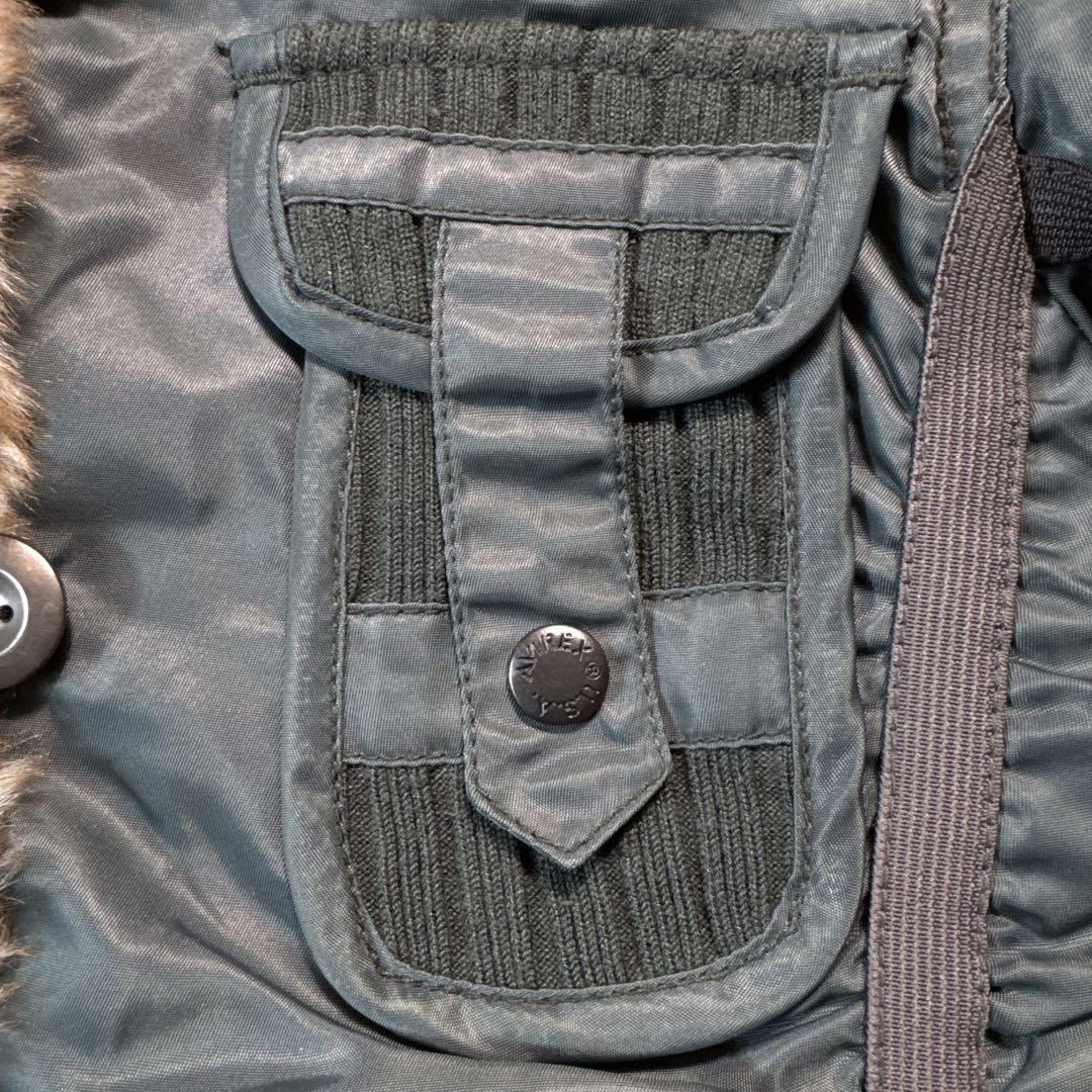 希少カラー 美品 AVIREX N-2B ミリタリー ジャケット ファー 短丈