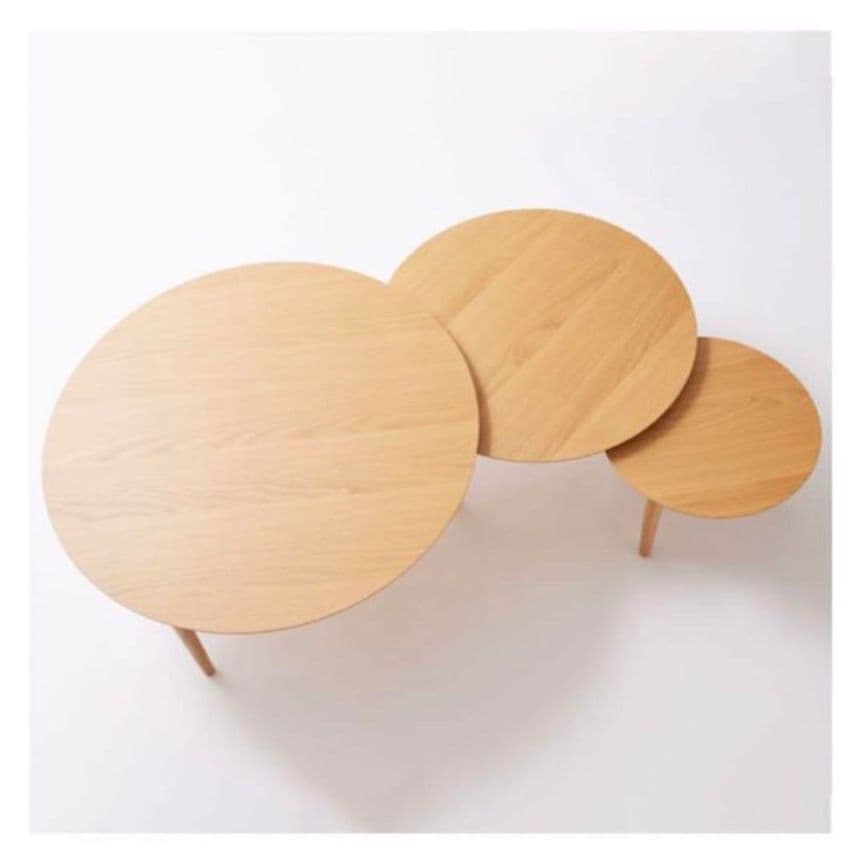 高野木工 円形リビングテーブル 9バルーン伸張式 3枚