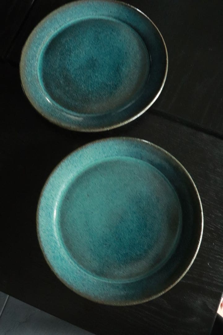 小澤基晴　24cm 翡翠8寸皿　2枚セット　入手困難