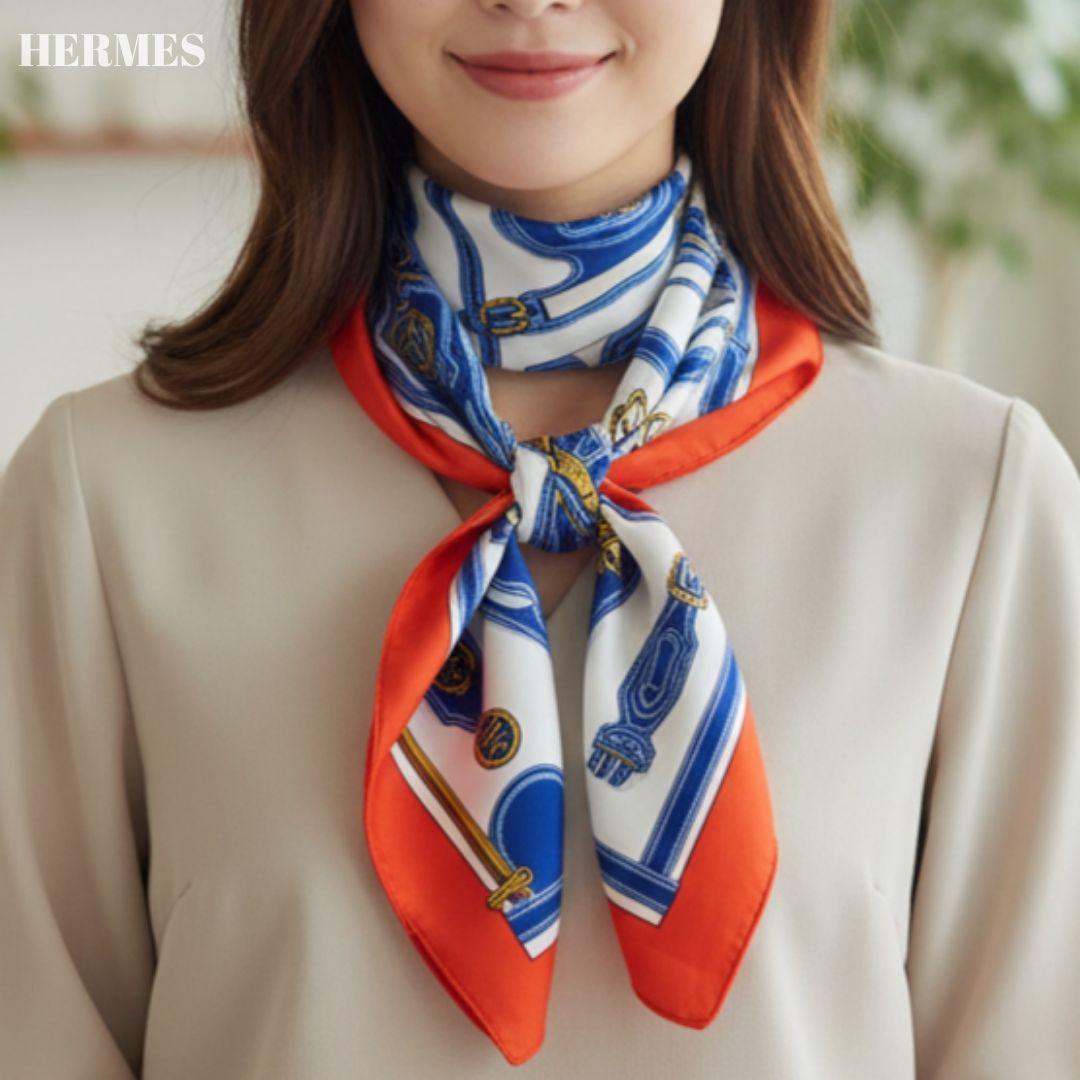 【未使用級】HERMES エルメス カレ90 大統領の馬具 スカーフ タグあり赤
