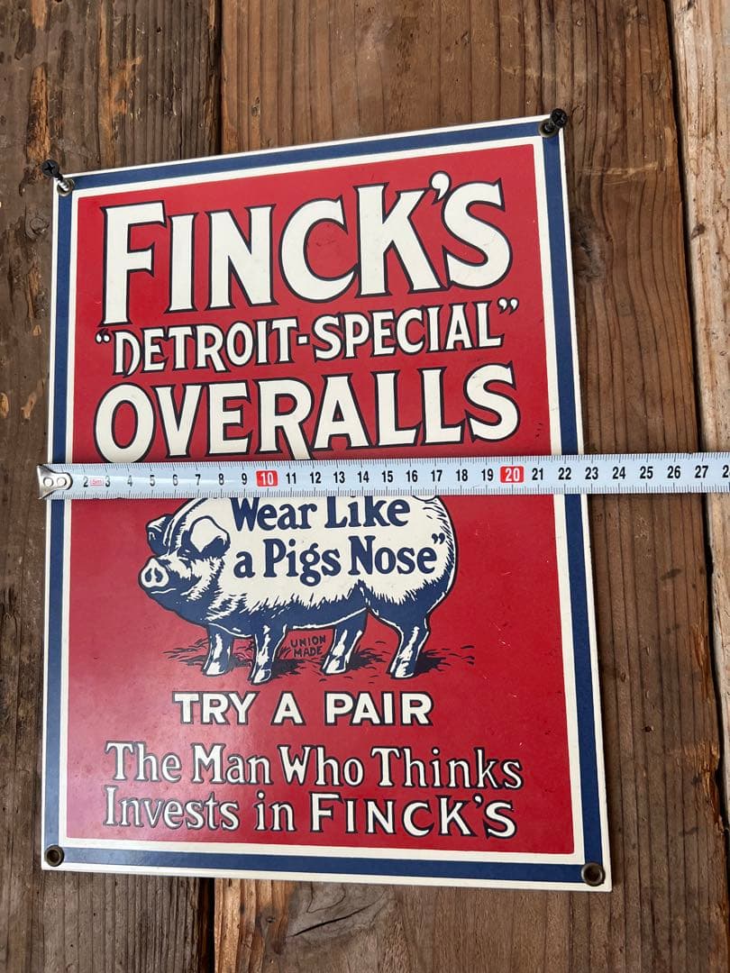 FINCK'S OVERALLS 90s リプロダクト ビンテージ サイン 看板