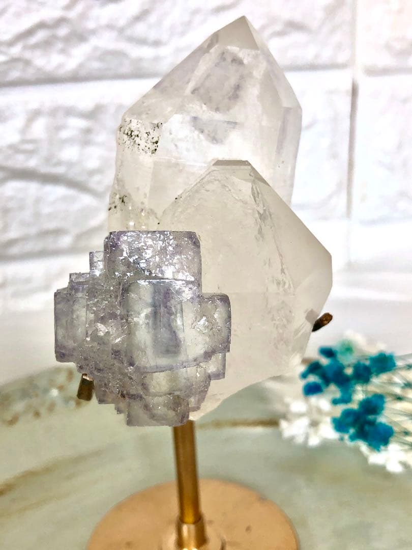 ヤオガンシャン　フローライト　水晶ポイント　共生　ビックサイズ