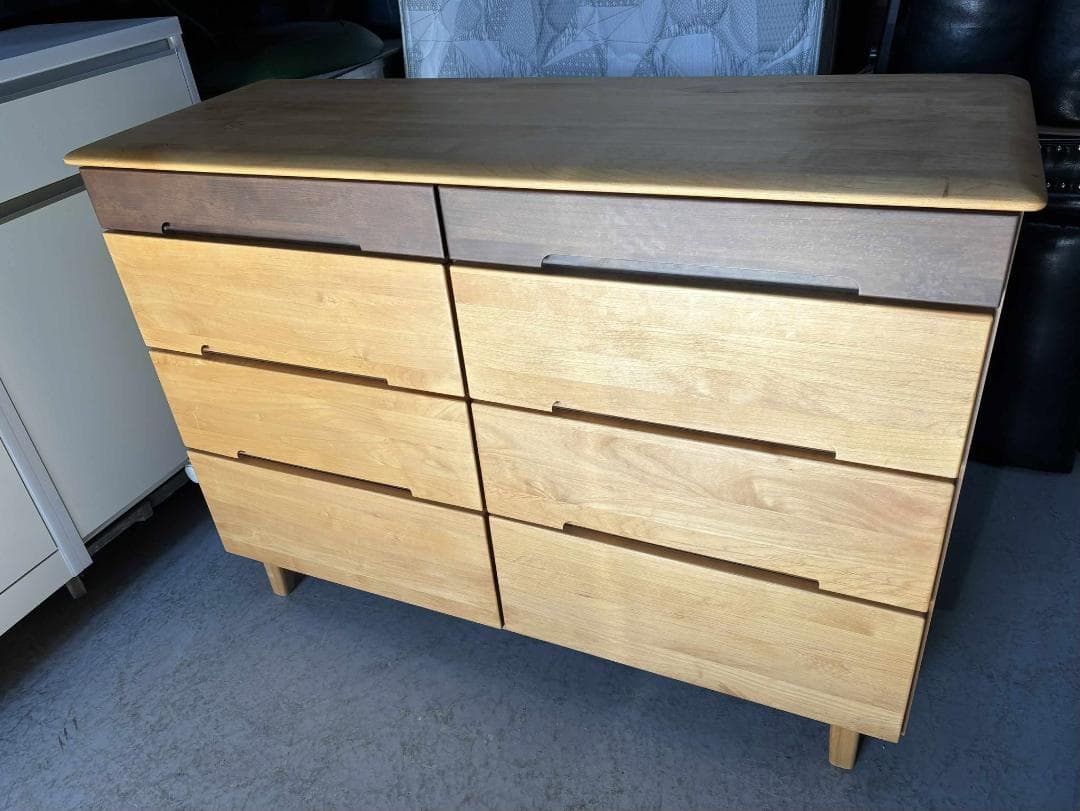 服部家具 天然木チェスト PARCO 120 LC-4、4段 幅120cm