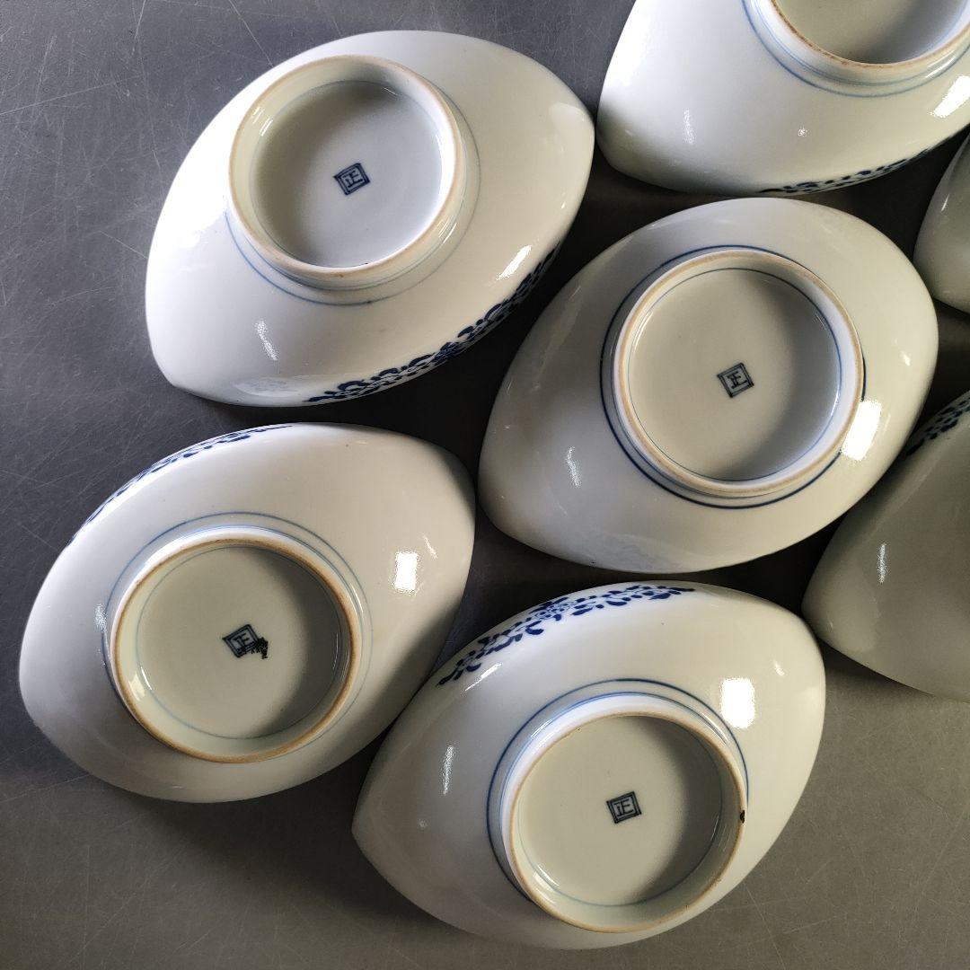 A1284-4/三川内焼/平戸嘉久正窯/染付人物文銘々皿 大10客・小10客/