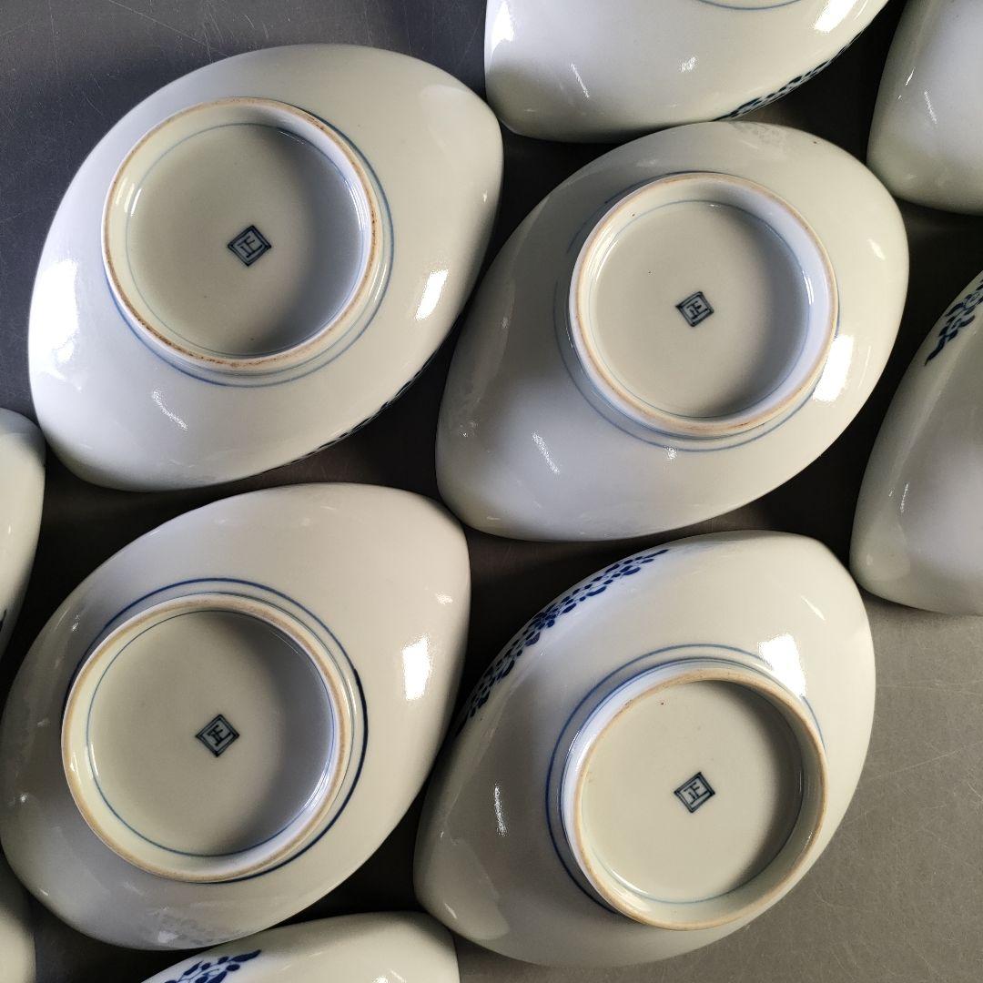 A1284-4/三川内焼/平戸嘉久正窯/染付人物文銘々皿 大10客・小10客/