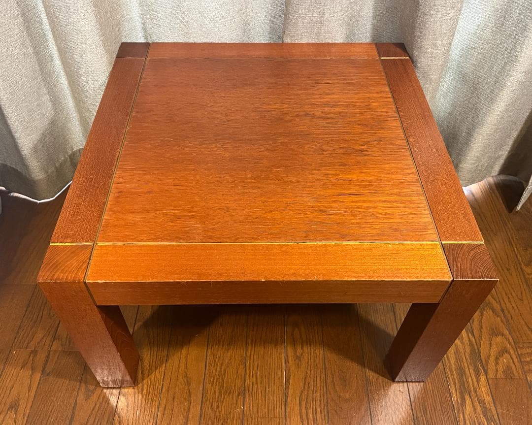 ビンテージ チーク材 真鍮 ローテーブル コーヒーテーブル 木製 ウッド