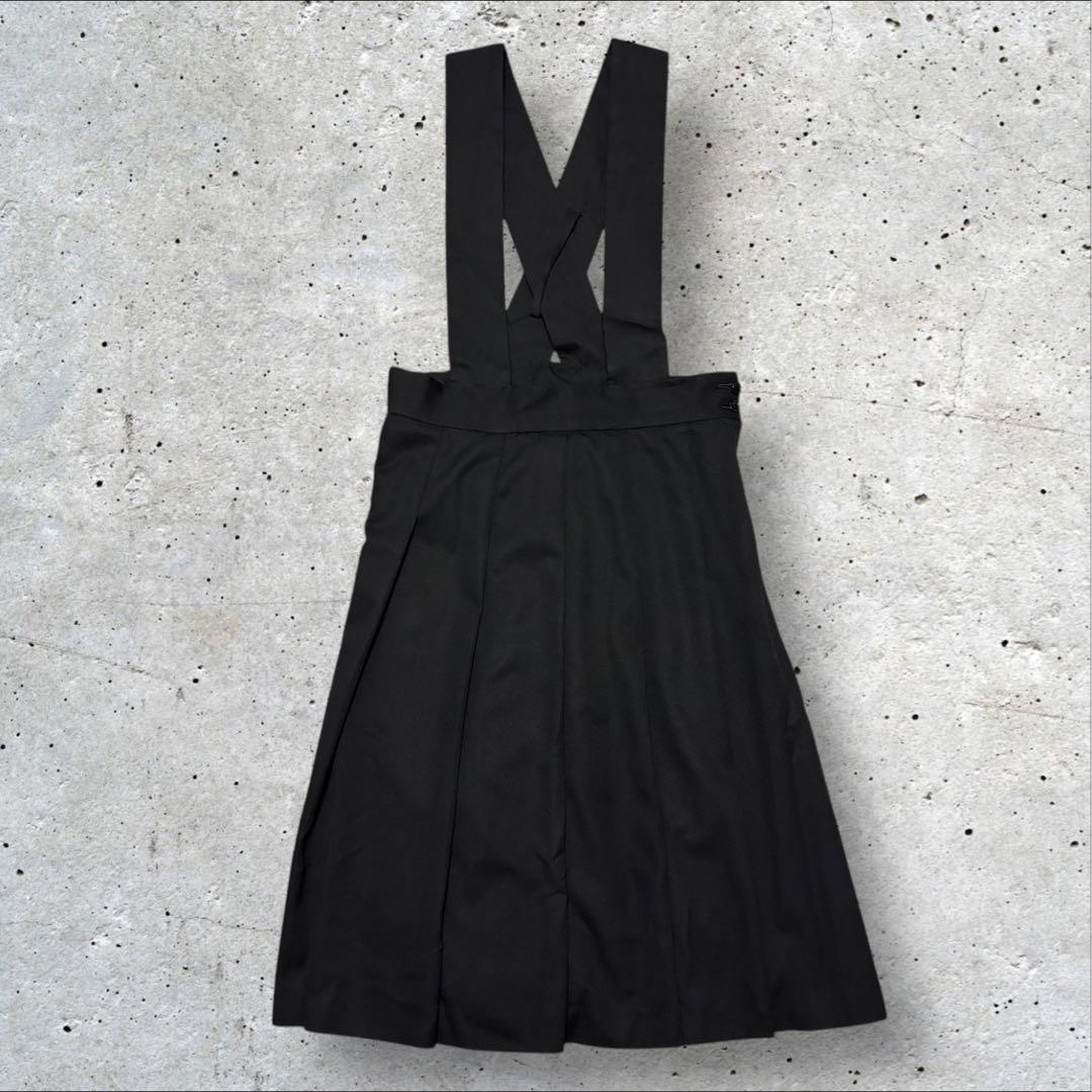 ブラックコムデギャルソン 吊りスカート ジャンパー ウールギャバジン プリーツ