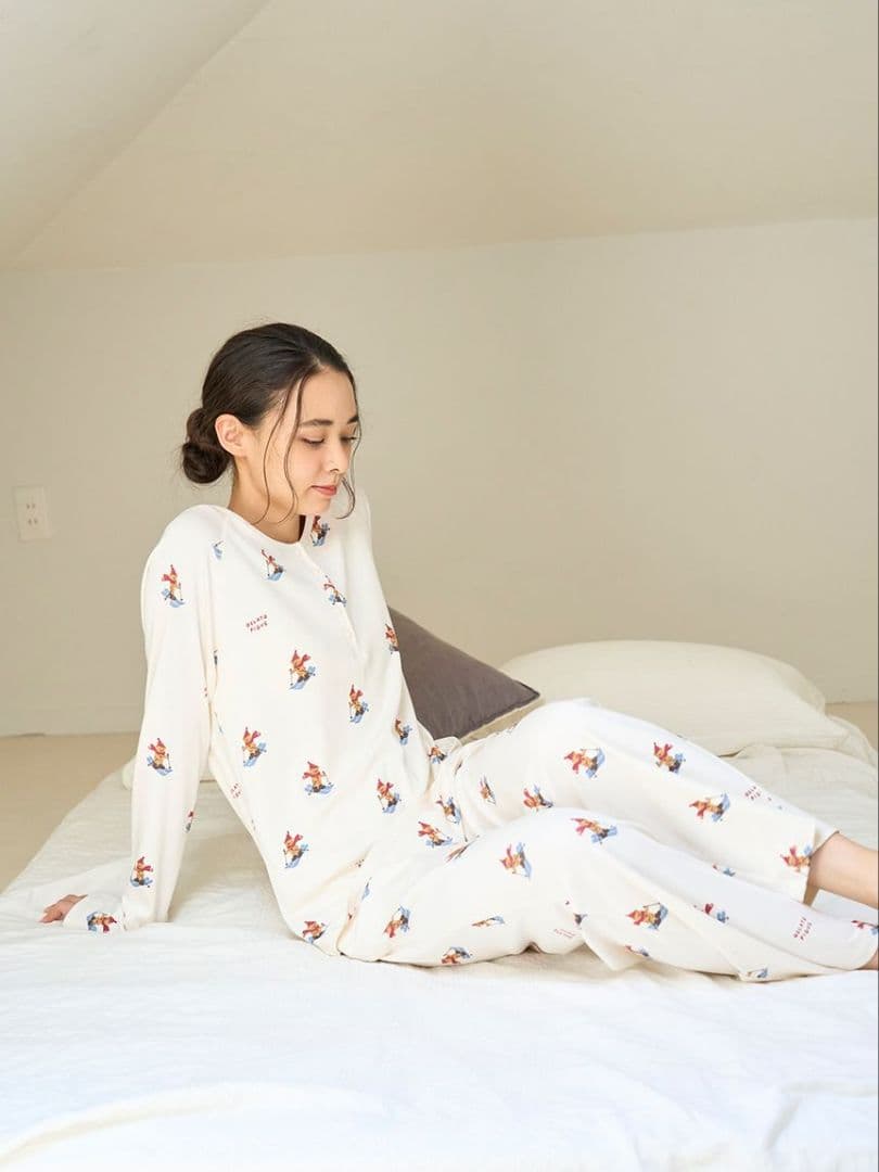 ジェラートピケ ホリデー スキーベアロングパンツ