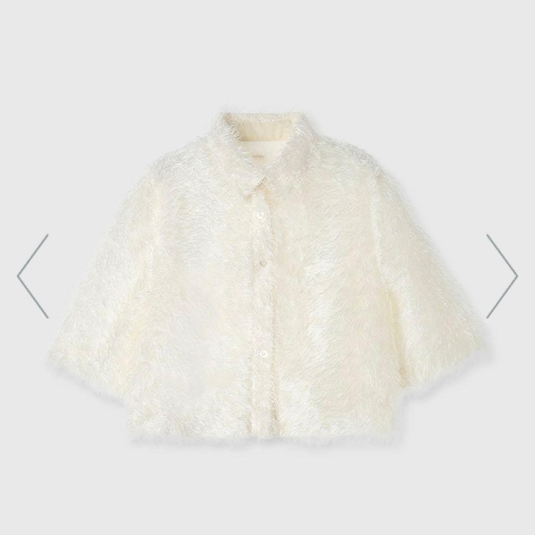 anuans シャギージャガードシャツ アイボリー