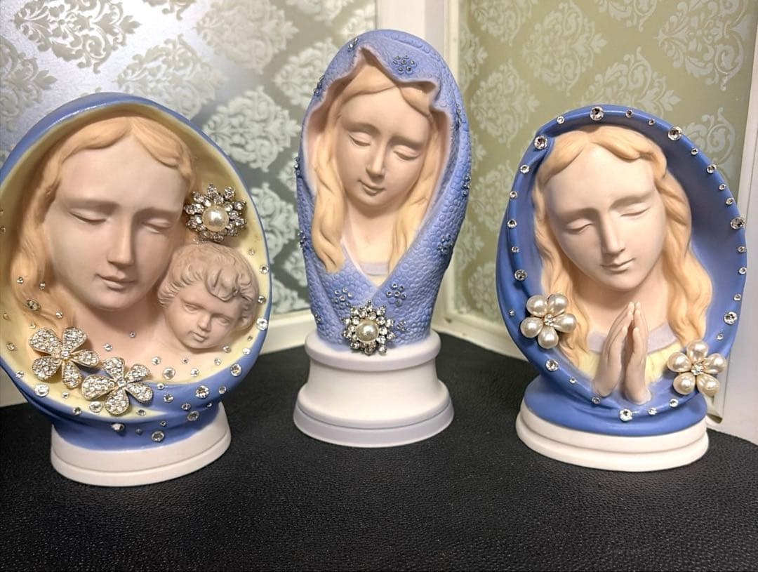 ヴィンテージ　マリア像　3体セット