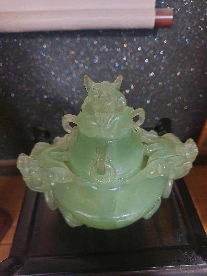 骨董品　中国香炉　翡翠