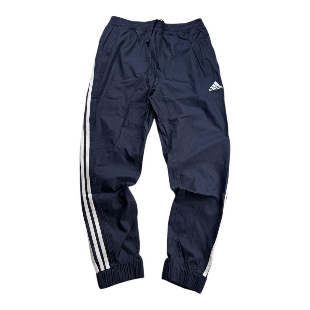 Ｂ新品 XL アディダス adidas デニム風ウーブンセットアップ 上下 紺