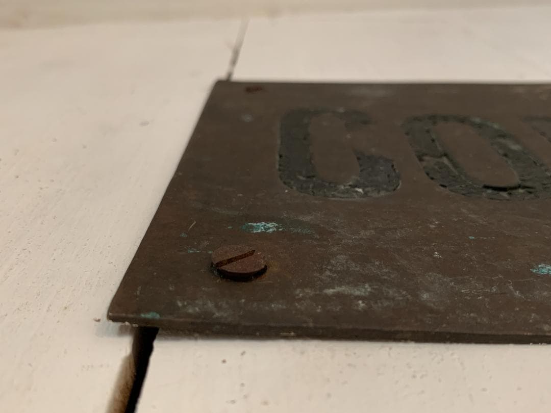 ビンテージ 真鍮 サインボード サインプレート　アンティーク インダストリアル