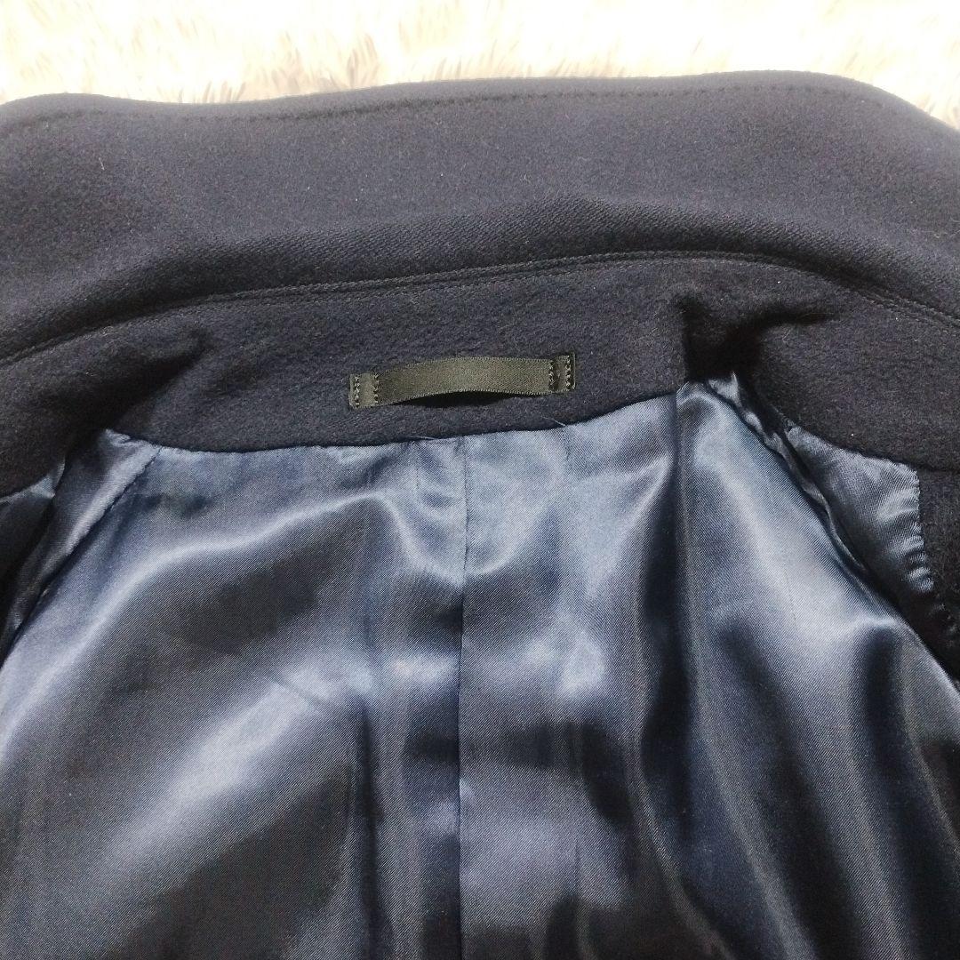 極上品　カシミヤ100％　ロロピアーナ社製　ステンカラーコート　S〜M　ネイビー