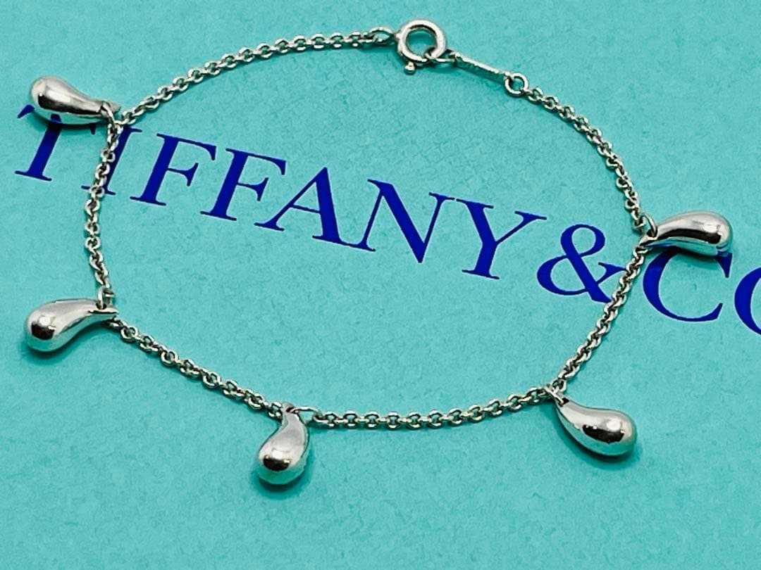 c695 美品　希少　ティファニー　ティアドロップ　5連　ブレスレット　925