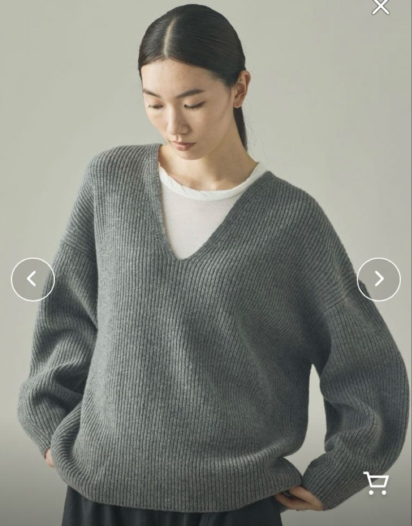 Curensology ウールカシミヤUネックニットプルオーバー