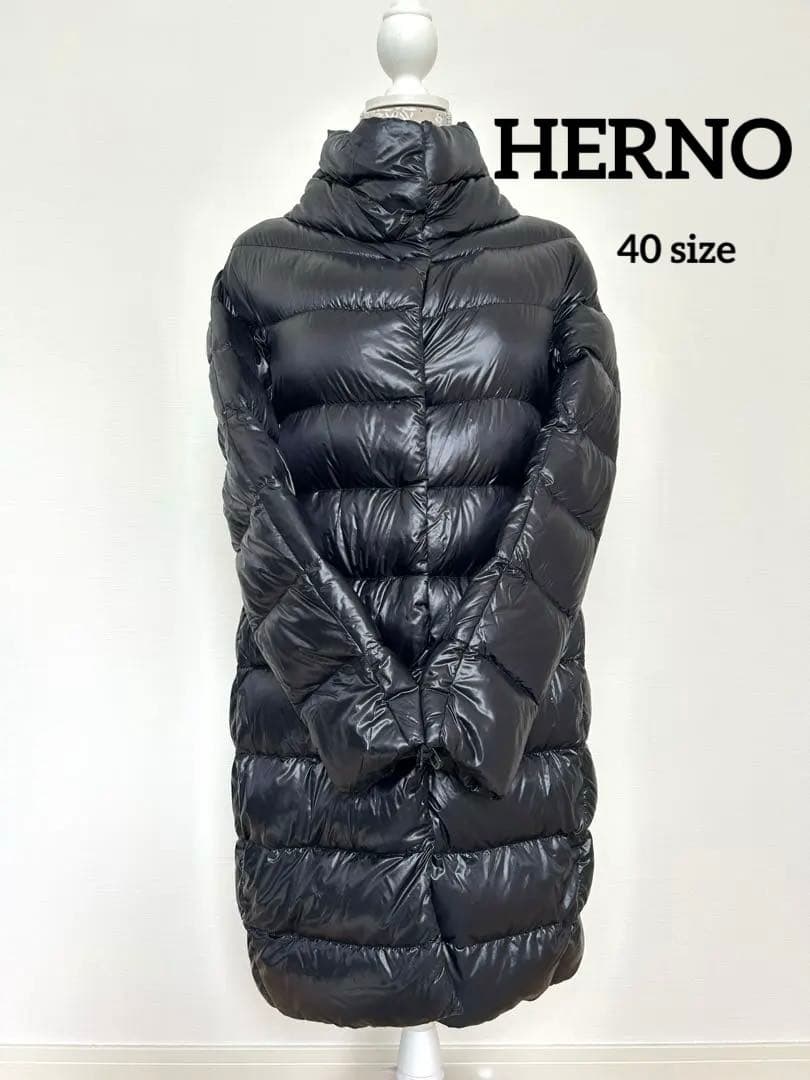 HERNO ヘルノ　ロングダウンコート 40サイズ　ブラック