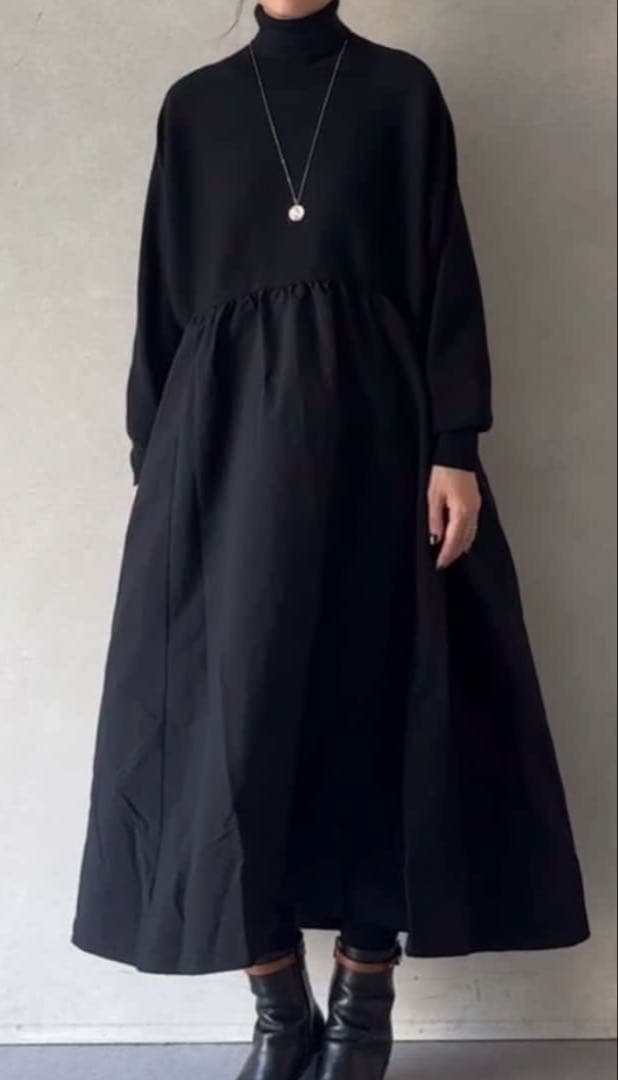 ✨新品✨ビアズリー　ニットコンビギャザーワンピース