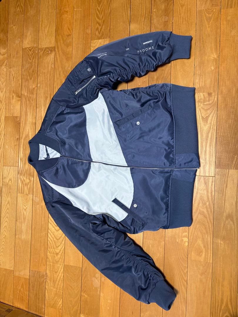 Nike Swoosh ジャケット XXLナイキビッグロゴＭＡ-1リバーシブル