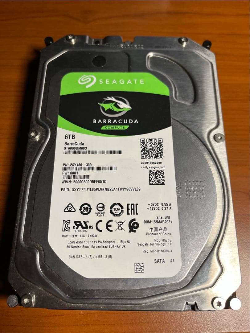 Seagate Barracuda 6TB 内蔵型HDD