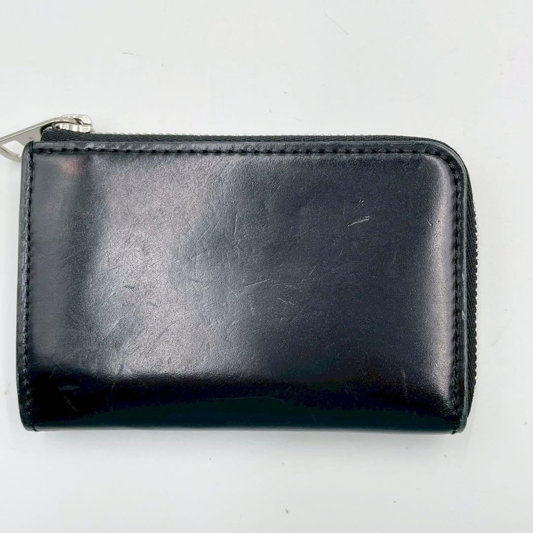 美品　ソメスサドル　コードバン　コンパクトウォレット　L字ファスナー　ブラック