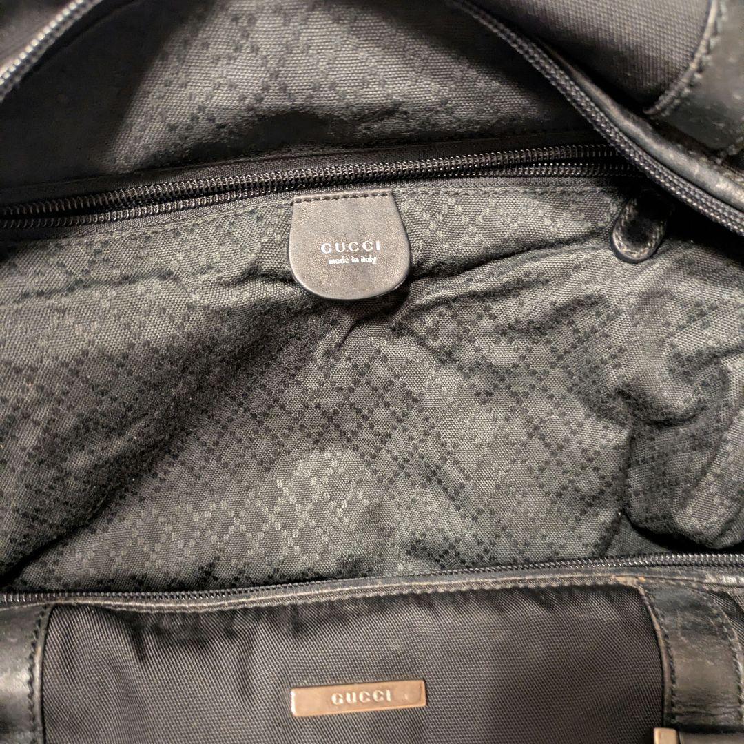 GUCCI グッチ 大容量 ボストンバッグ ナイロン レザー