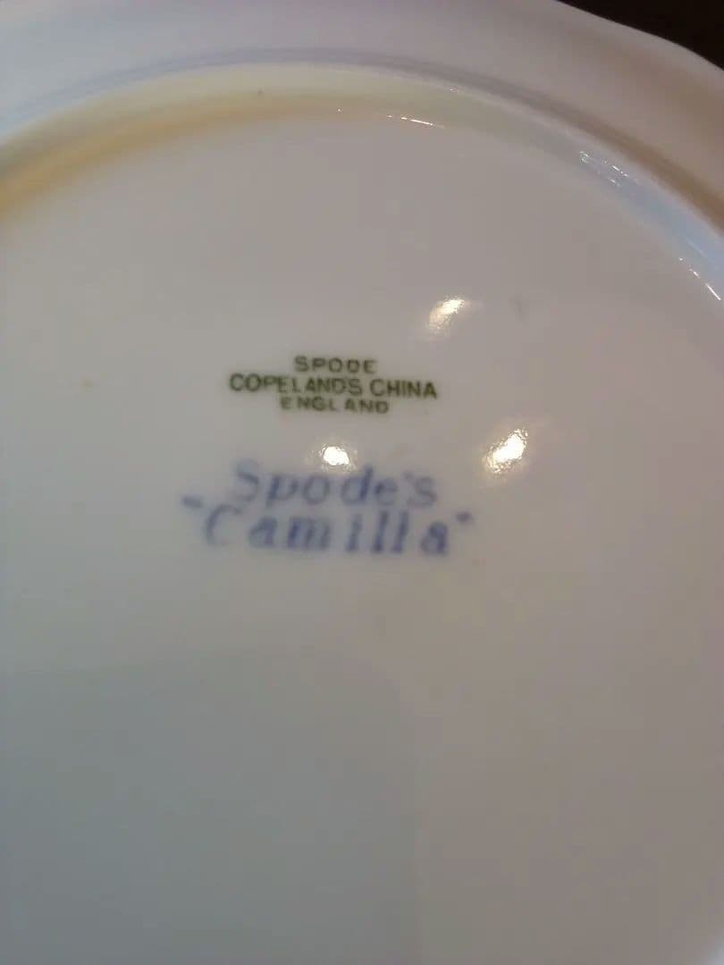 イギリス スポ—ド ケ—キ皿５枚セット「カミ—ラ」1910年代