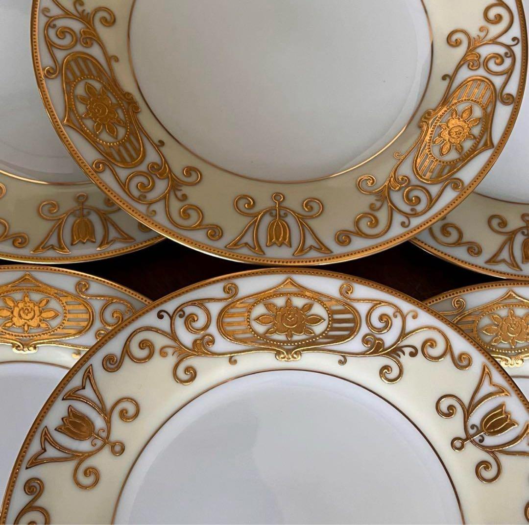 【希少品】オールドノリタケ★クリスマスボール★手描きパン・ケーキ皿　6枚