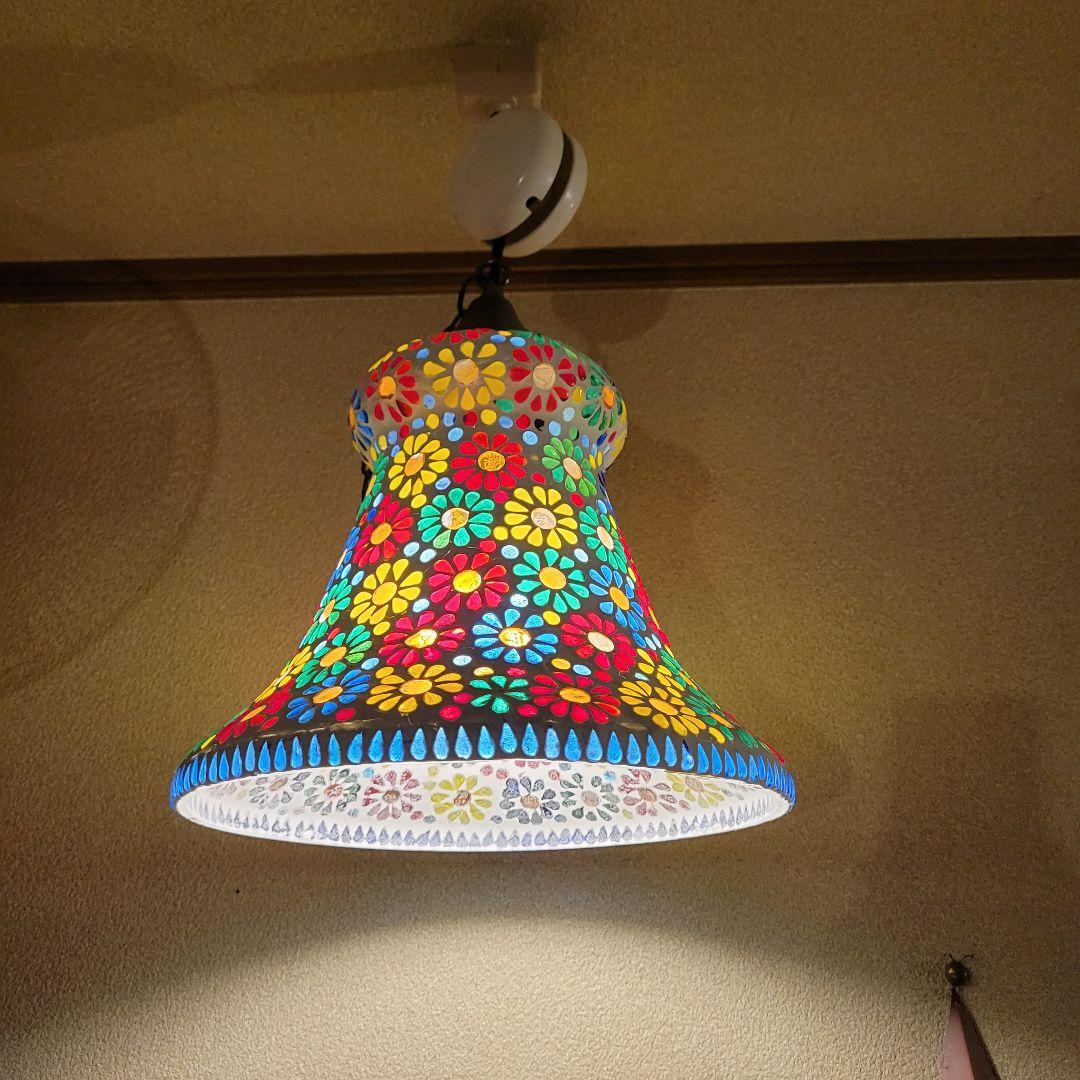 希少【トルコで購入】 トルコランプ 天井 シェードランプ 照明 シーリングライト