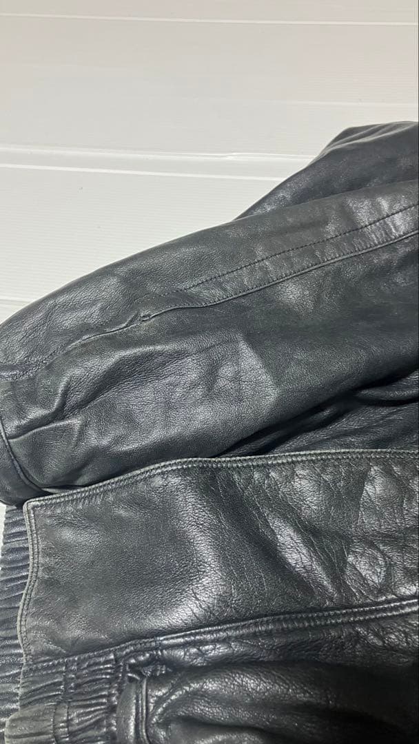 80sフランスヴィンテージhippolyte柔らか本革レザーボンバージャケット