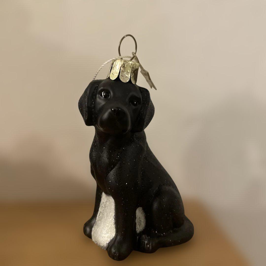 新品　アスティエ・ド・ヴィラット　ガラス　オーナメント　黒　ラブラドール　犬