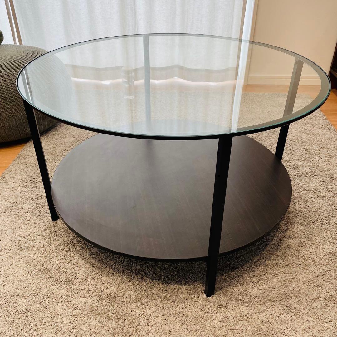 IKEA イケア ヴィットショー コーヒーテーブル ガラステーブル ラウンド