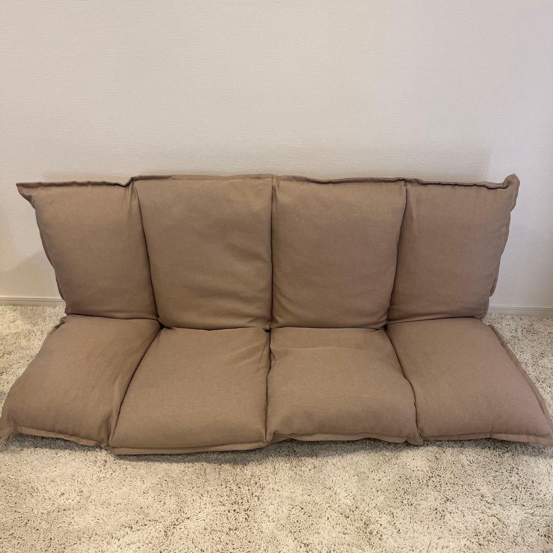 ロウヤ　ベージュ クッションソファ 2人掛け