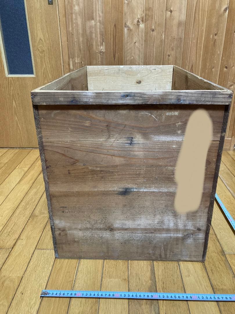 年代物　木製(大型)長方形ボックス　無垢板　丈夫　強い