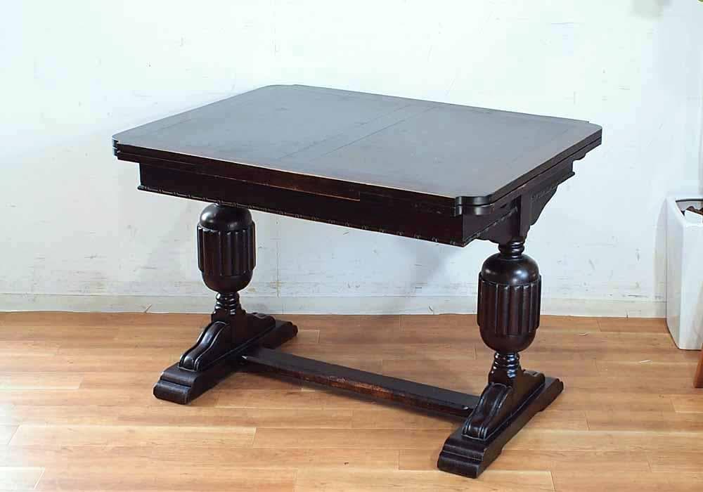 英国アンティーク オーク材 ドローリーフテーブル BROUGH BROS LTD