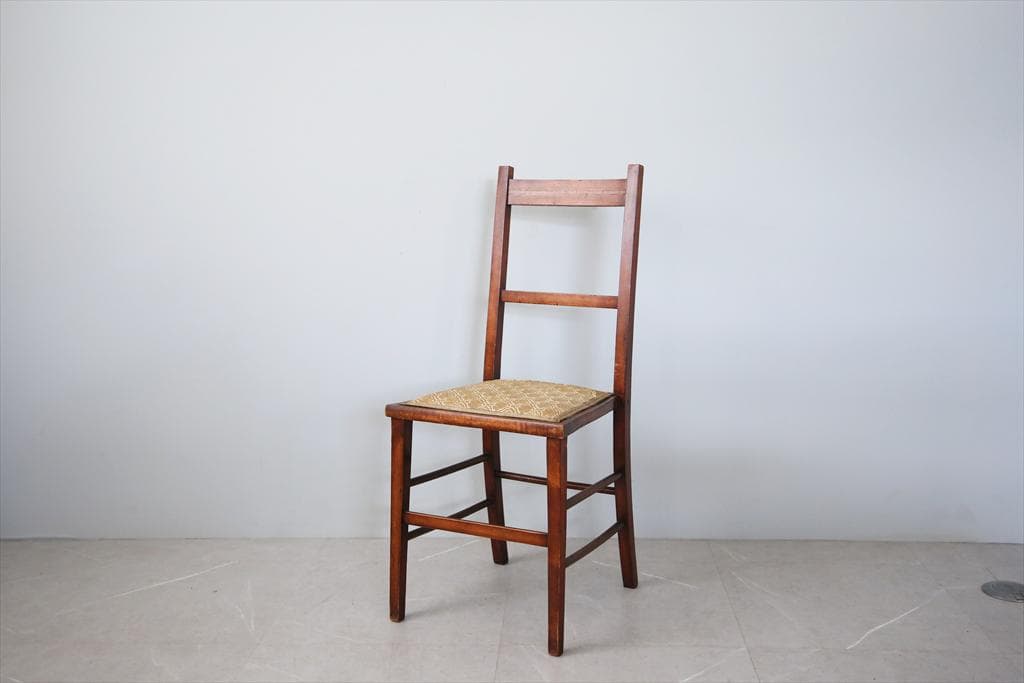 英国アンティーク木製ベッドルームチェア/椅子ダイニングイス飾り棚89-133-2