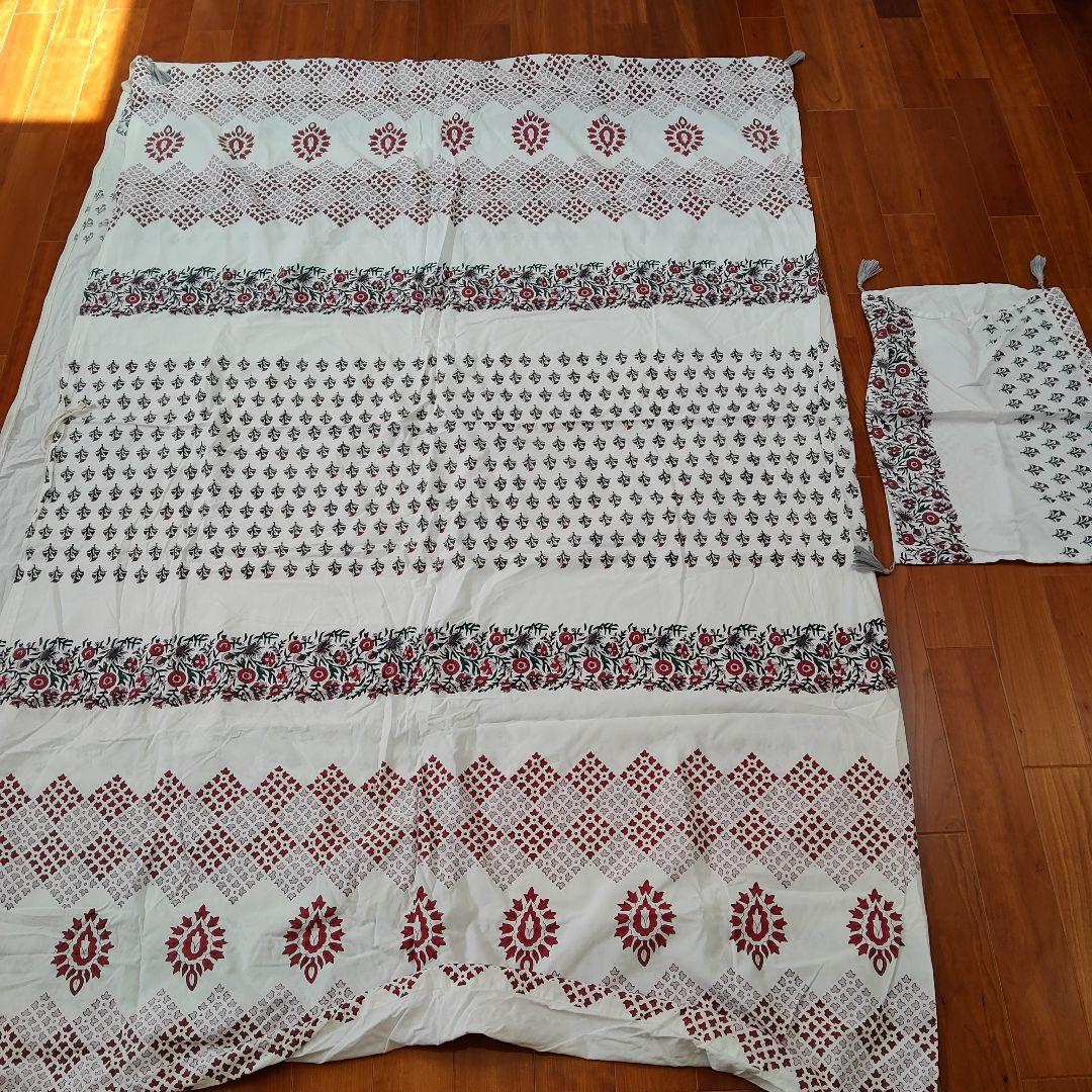 値下げ！ウニコ花柄刺繍掛け布団カバー枕カバーセット