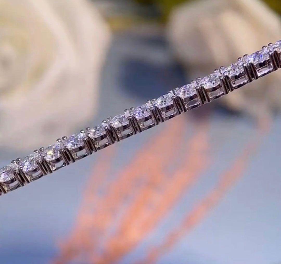 【証明書付き】モアサナイト×シルバー925 テニスチェーンブレスレット