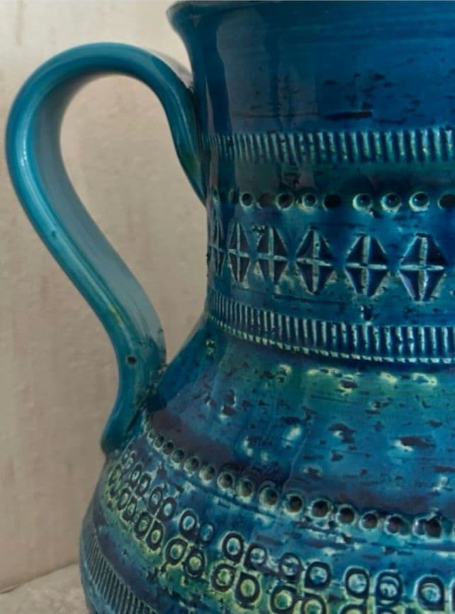 北欧イタリア製 50s以前ビトッシ/フラビア リミニブルー 花瓶大