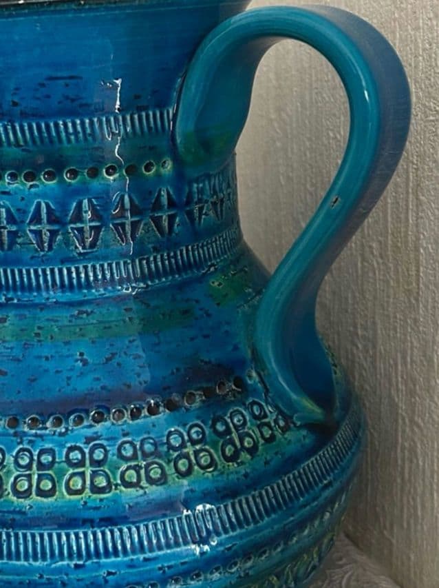 北欧イタリア製 50s以前ビトッシ/フラビア リミニブルー 花瓶大