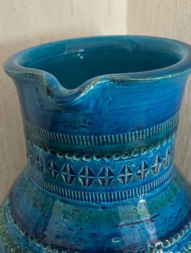 北欧イタリア製 50s以前ビトッシ/フラビア リミニブルー 花瓶大