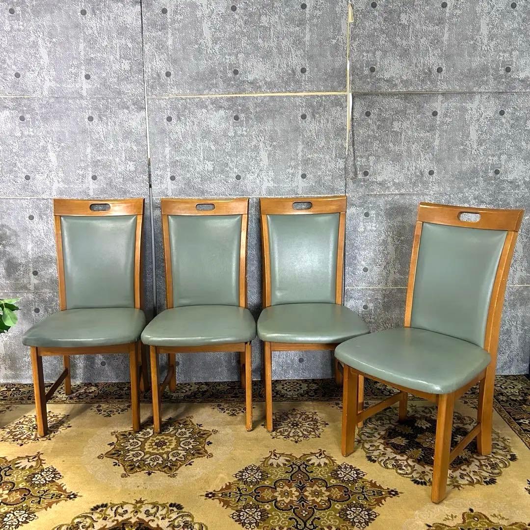 ꧁家具꧂レザーダイニングチェア4脚 食卓椅子 いす イス レザー 革 合成皮革